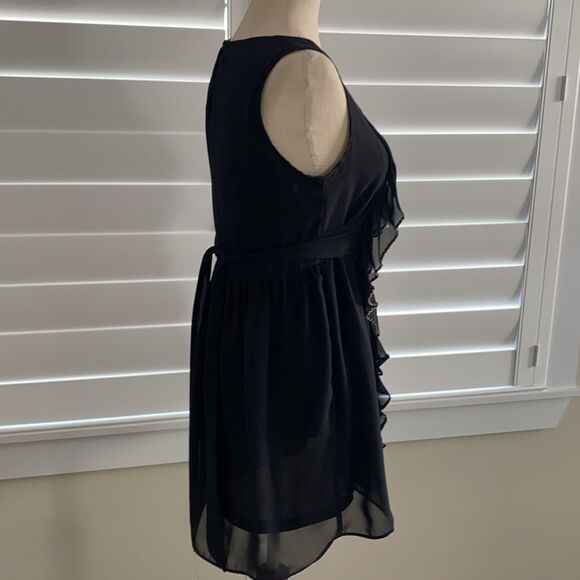 Black ruffle tunic dress size small boho - Picture 5 of 10